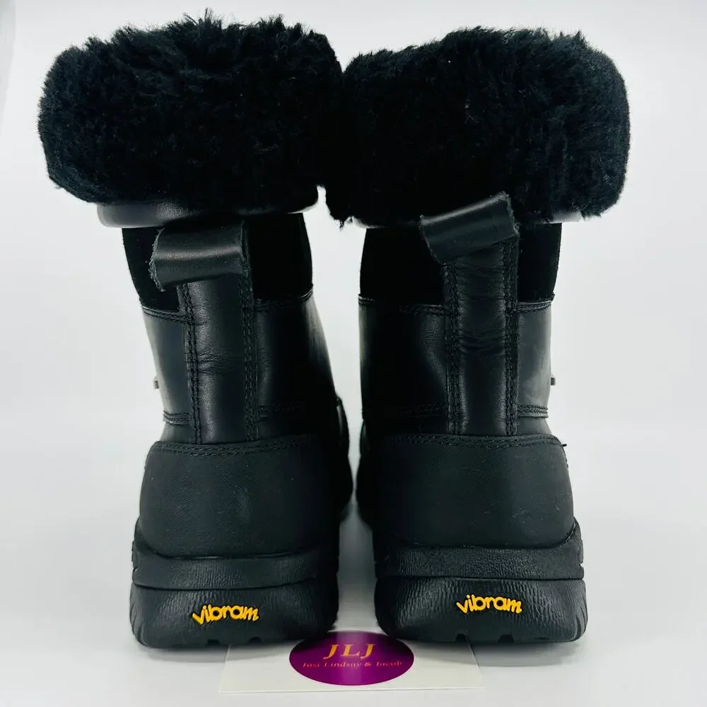 UGG Men's Butte Black Waterproof Leather Vibram Winter Snow Boots 5521 Size 9